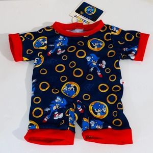 Build A Bear Sonic 2 The Hedgehog Sleeper PJ’s Pajamas NEW